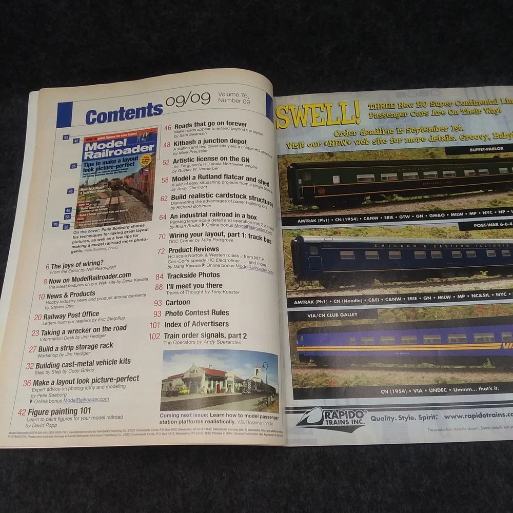 Lot of 5 Issues Model Railroader Magazine‎ 2009 How To Build Layout Operate